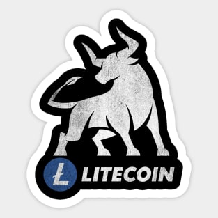 Bull Market Litecoin Lite Coin LTC To The Moon Crypto Token Cryptocurrency Wallet Birthday Gift For Men Women Kids Sticker